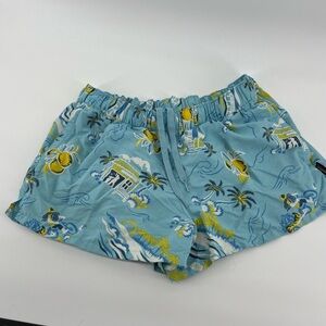 Patagonia Womens Baggies Shorts Blue Tropical Tacos and Waves Print Size S Small